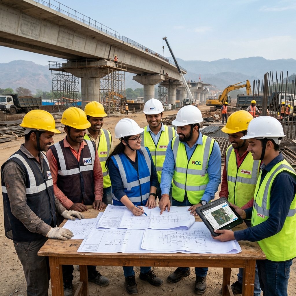 SG Construction team at site meeting reviewing plans